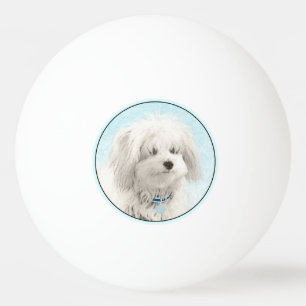 Bolinha De Ping Pong Pintura de Algodão de Tulear - Arte de Cachorro Or