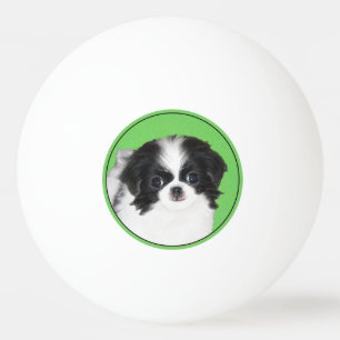 Bolinha De Ping Pong Pintura De Cachorro Japonês - Arte Original De Cac