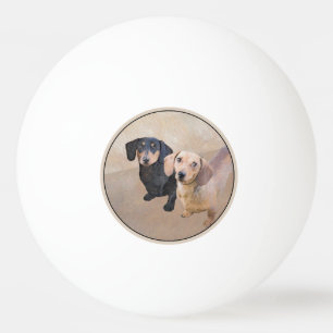 Bolinha De Ping Pong Pintura de Dachshund (Smooth) - Arte de Cão Origin