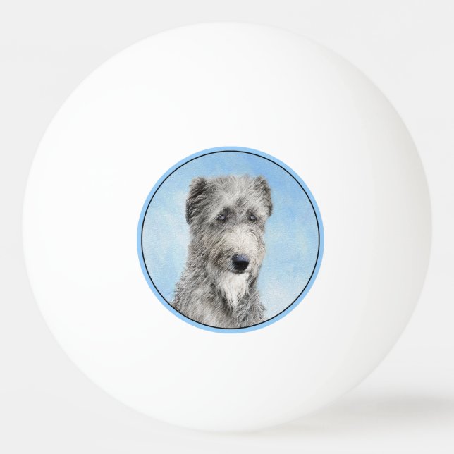 Bolinha De Ping Pong Pintura De Deerhound Escocês - Cachorro Original C (Frente)