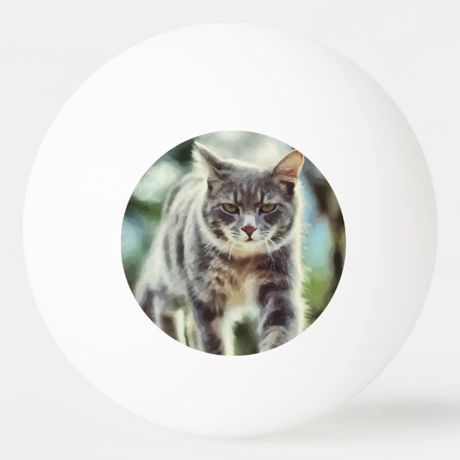 Bolinha De Ping Pong Pintura de gatos (Verso)