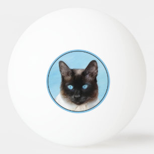 Bolinha De Ping Pong Pintura de Gatos Siameses - Arte de Gato Original