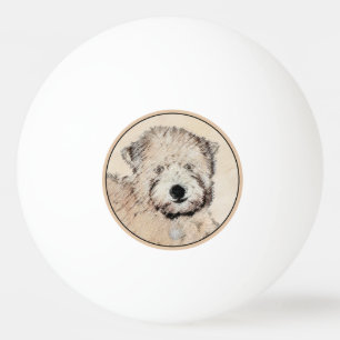 Bolinha De Ping Pong Pintura Original de Soft Coated Wheaten Terrier