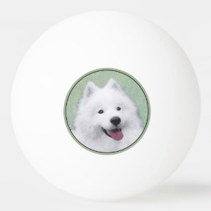 Bolinha De Ping Pong Pintura Samoyed - Arte Cachorosa Original
