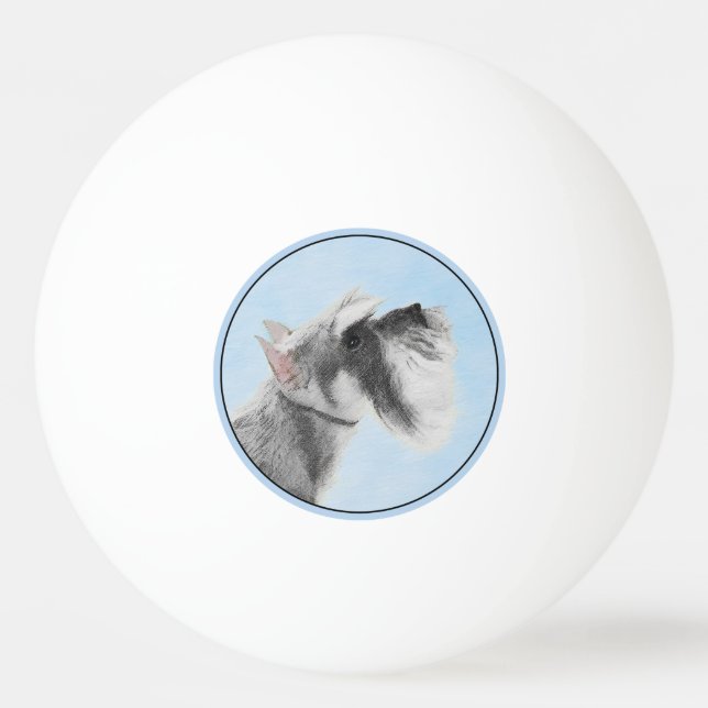 Bolinha De Ping Pong Pintura Schnauzer (Giant, Standard) - Arte Canina (Frente)