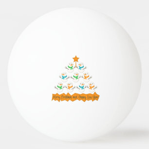 Bolinha De Ping Pong Pirâmide de árvores de Natal feita de neve do xmas