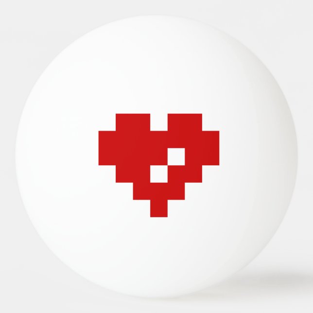 Bolinha De Ping Pong Pixel Heart 8 Bit Love (Frente)