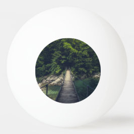 Bolinha De Ping Pong Ponte de suspensão simples sobre o rio Idrijca, Sl