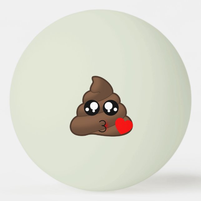 Bolinha De Ping Pong Poop Heart Love Emoji (Frente)