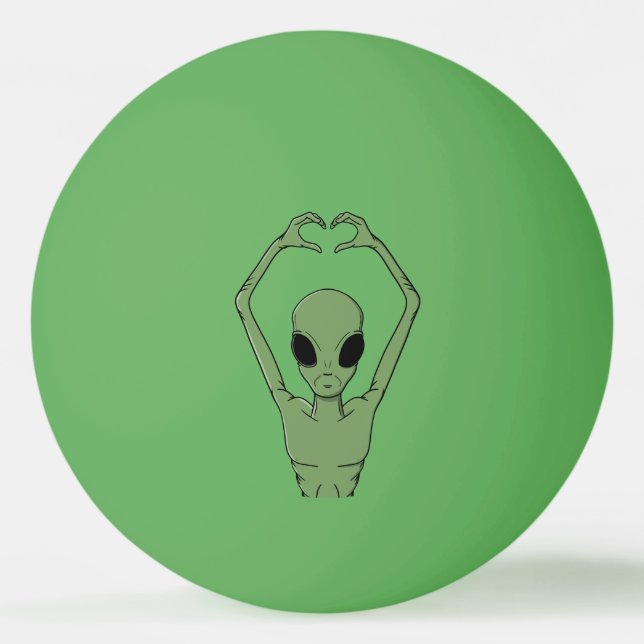 Bolinha De Ping Pong Pose do Coração Alien (Frente)