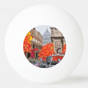 Bolinha De Ping Pong Poster vintage de Roma ensopado