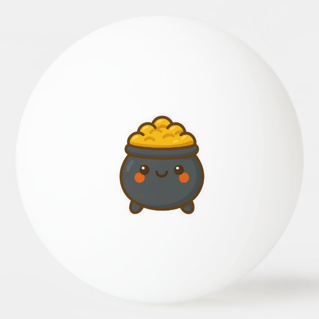 Bolinha De Ping Pong Pote Kawaii do Dourado (Frente)