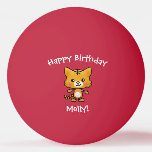Bolinha De Ping Pong Presente de Cartoon Feliz Feliz de Aniversário de