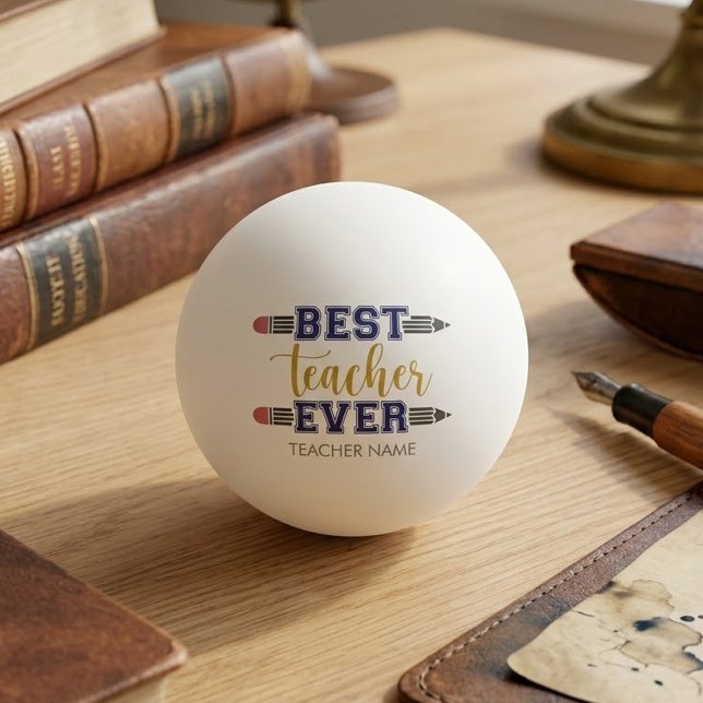 Bolinha De Ping Pong Presente Personalizado Melhor Professor de Todos o (Criador carregado)