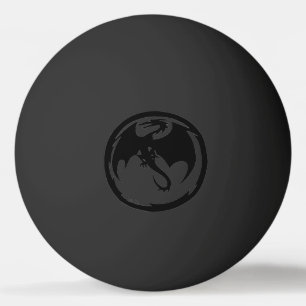 Bolinha De Ping Pong Preto Dragão preto no pingue-pongue preto 1 estre