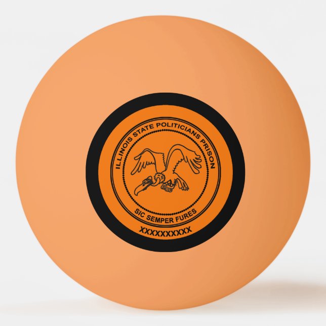 Bolinha De Ping Pong Prisão de Políticos do Estado do Illinois (Frente)