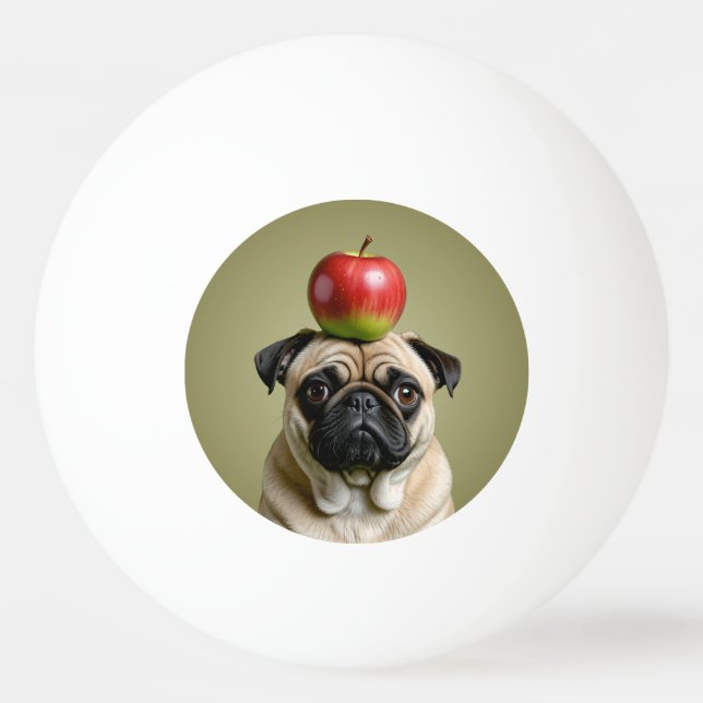 Bolinha De Ping Pong Pug Apple (Frente)