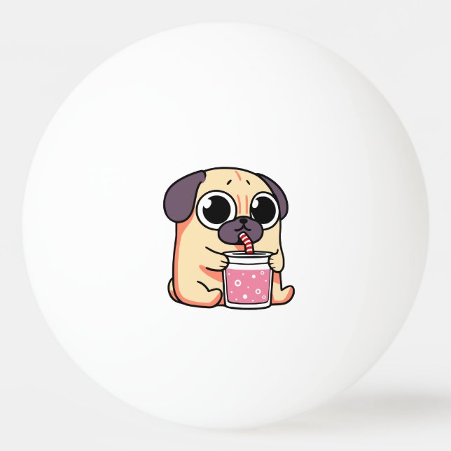 Bolinha De Ping Pong Pug Gato (Frente)