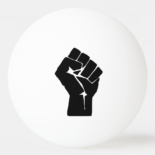 Bolinha De Ping Pong Punho Negro Levantado - Protesto de Resistência (Frente)
