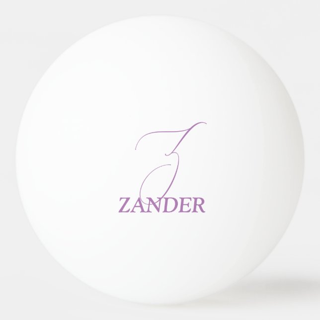 Bolinha De Ping Pong Púrpura Pálida Monograma (Frente)