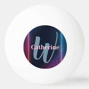 Bolinha De Ping Pong Quadro de Luz Neon Vibrante com Nome Personalizado