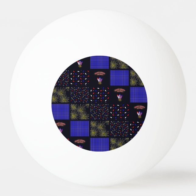 Bolinha De Ping Pong Quatro de Julho Patchwork Pattern - 4 de Julho (Frente)