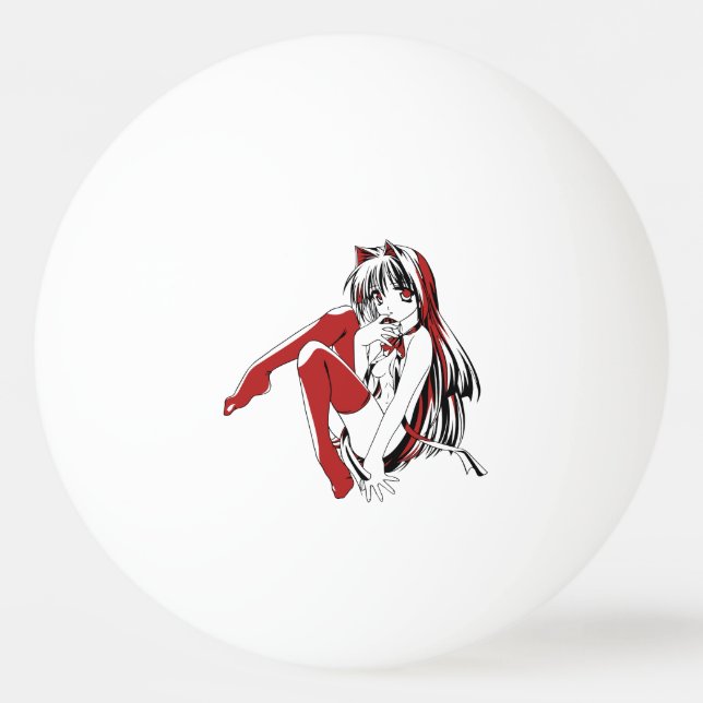 Bolinha De Ping Pong R & B Mangá, Gatinha Neko Furry Loli Anime (Frente)