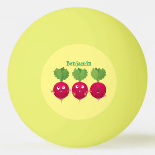 Bolinha De Ping Pong Rabanetes cúbicos cantando legumes trio
