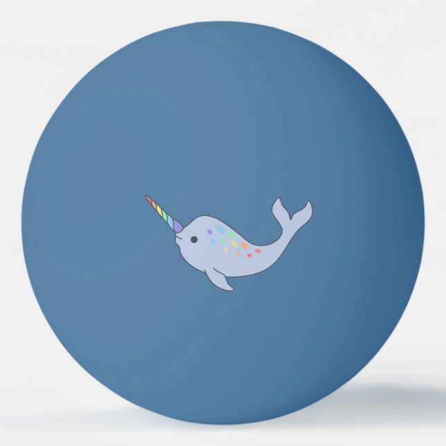 Bolinha De Ping Pong Rainbow Narwhal Ping Pong Ball (Frente)