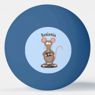 Bolinha De Ping Pong Rato engraçado com ilustração de desenho animad