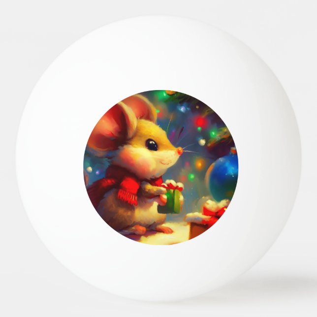 Bolinha De Ping Pong Rato Natal (2) (Frente)