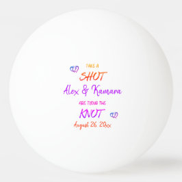 Bolinha De Ping Pong Recém-Casados Personalizados - Par Engajado que Va