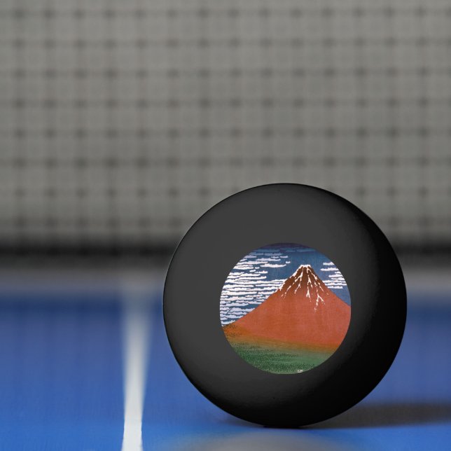 Bolinha De Ping Pong Red Fuji, Aka Fujiyama Volcano Katsushika Hokusai (Líquido)