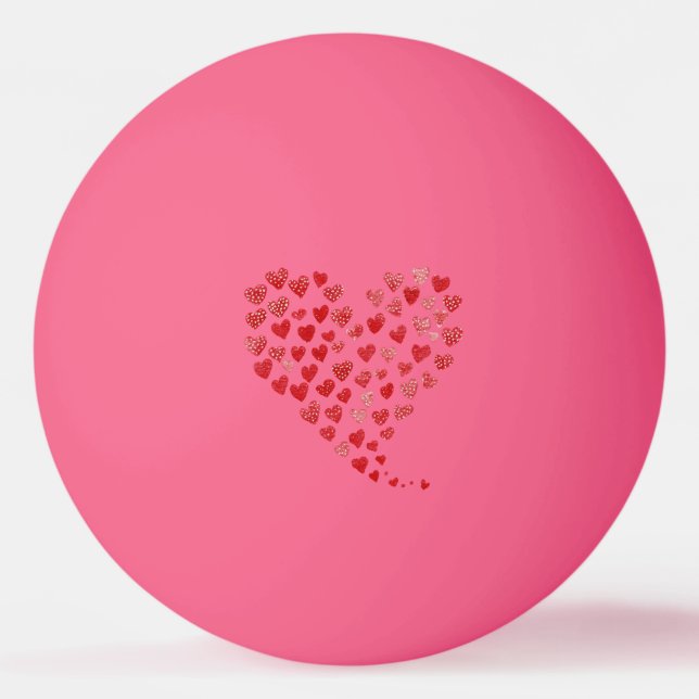 Bolinha De Ping Pong Red Hearts Valentine's Day (Verso)
