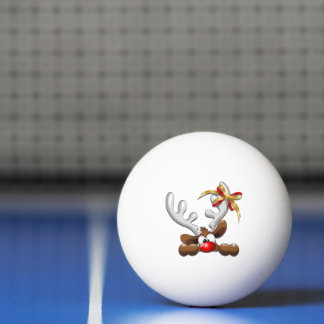 Bolinha De Ping Pong Reindeer Enzergou Caráter de Natal Engraçado