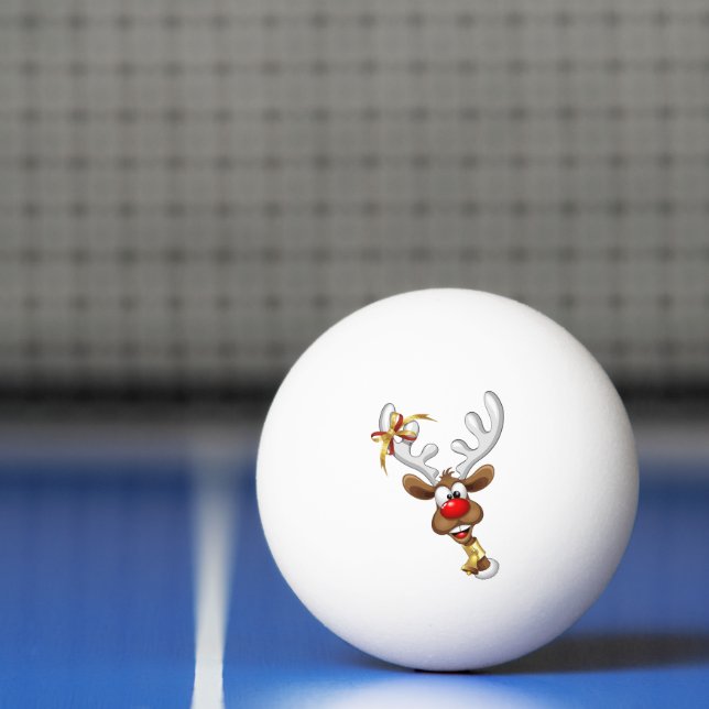 Bolinha De Ping Pong Rena Fofa Espiando Meme de Natal (Líquido)