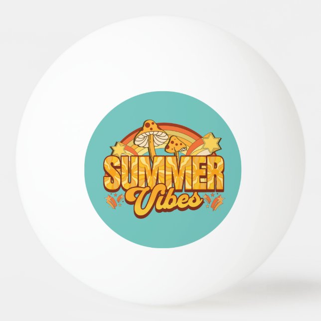 Bolinha De Ping Pong Retro Groovy Summer Vibes (Frente)