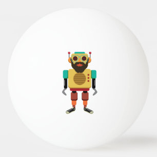 Bolinha De Ping Pong Robô retro do hipster