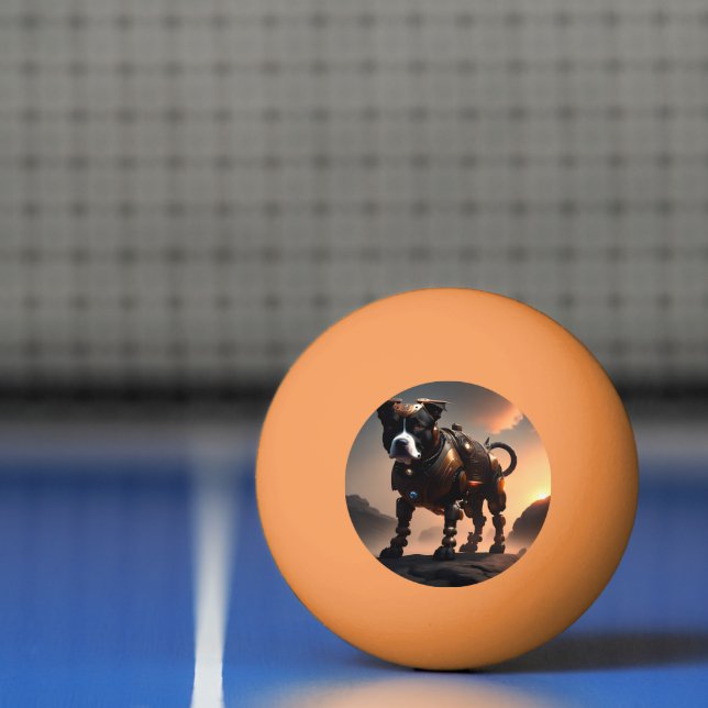 Bolinha De Ping Pong Robot Staffordshire Bull Terrier, Ping Pong Ball (Líquido)