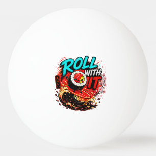 Bolinha De Ping Pong Rolar Com Isso – Design Divertido de Sushi de Surf