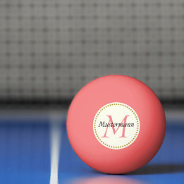 Bolinha De Ping Pong Rosa personalisiert mit Monogramm