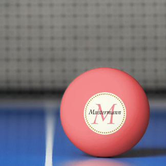 Bolinha De Ping Pong Rosa personalisiert mit Monogramm
