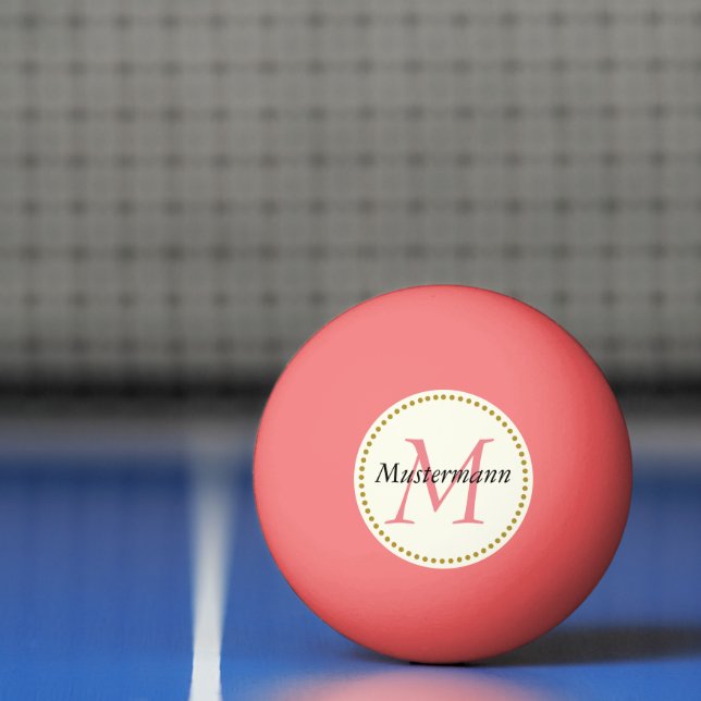 Bolinha De Ping Pong Rosa personalisiert mit Monogramm (Líquido)