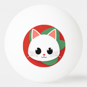 Bolinha De Ping Pong Rosto de Gato de Desenho Animado Fofo com Design G