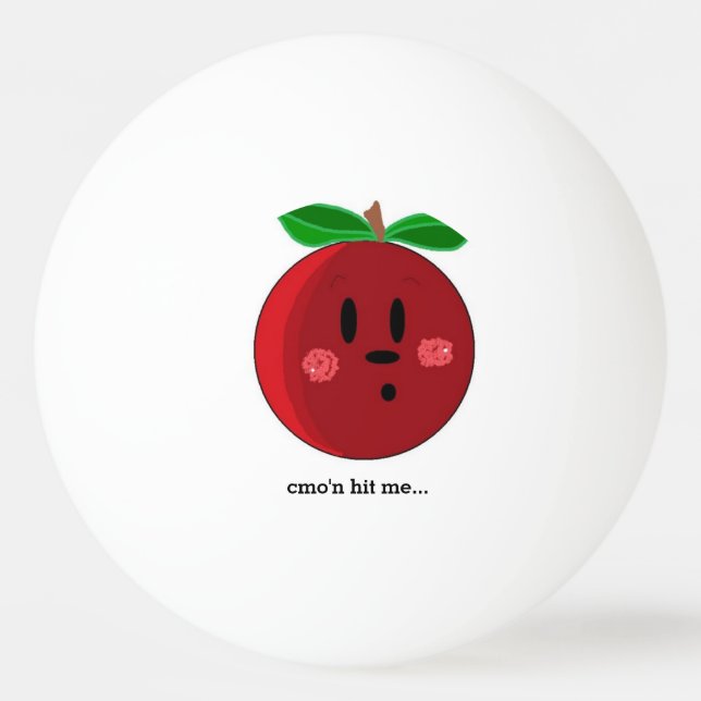Bolinha De Ping Pong Rosto de Maçã Engraçado com Dito (Frente)
