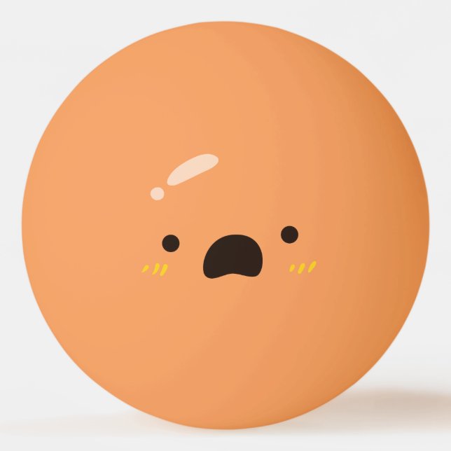 Bolinha De Ping Pong Rosto Engraçado. Emoji Emoticon. Preocupado (Verso)