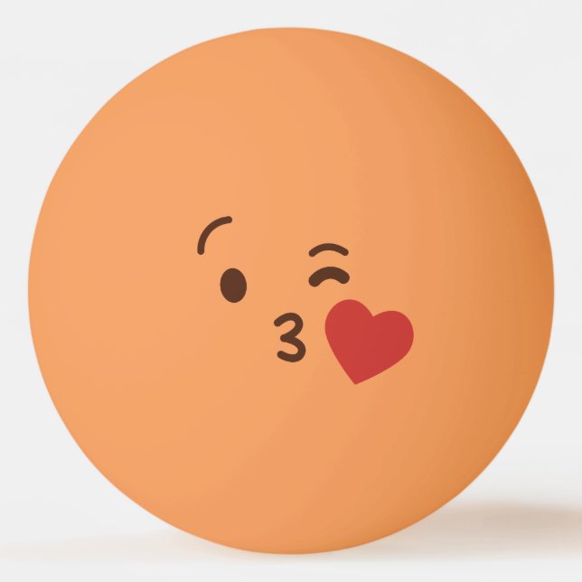 Bolinha De Ping Pong Rosto Engraçado. Emoji. Emoticon. Te Amo! (Verso)