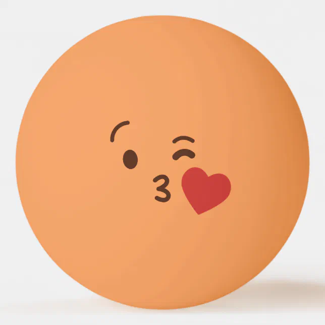 Bolinha De Ping Pong Rosto Engraçado. Emoji. Emoticon. Te Amo