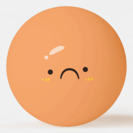 Bolinha De Ping Pong Rosto Engraçado. Emoji. Emoticon.Triste