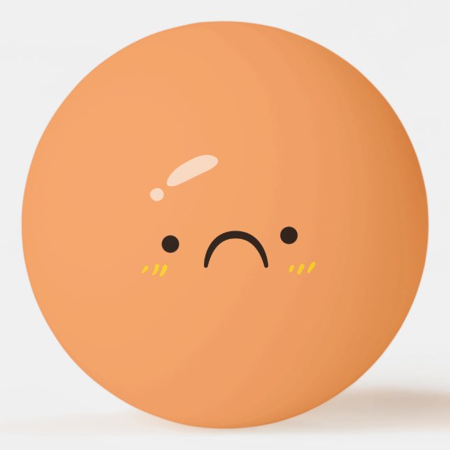 Bolinha De Ping Pong Rosto Engraçado. Emoji. Emoticon.Triste (Verso)